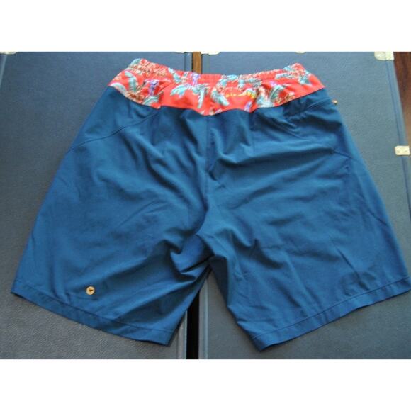 Birddog Boom Large Blue and Orange Tropical Pattern Shorts - Picture 3 of 8